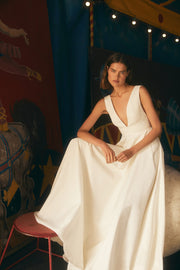 Robe de mariée en satin de coton