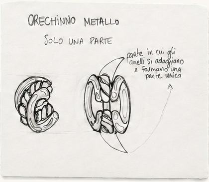 Croquis, orecchino metallo